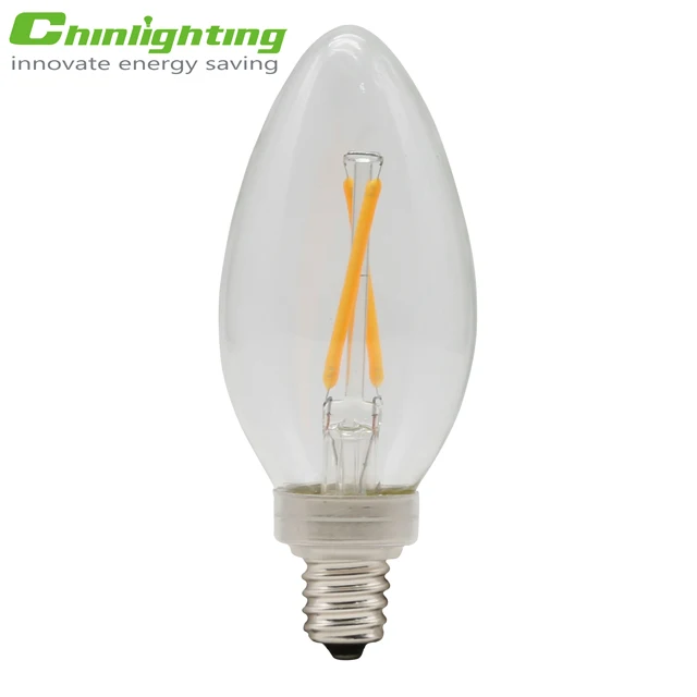 Led candle bulb cap small edison screw E12 E14 clear glass filament light bulb