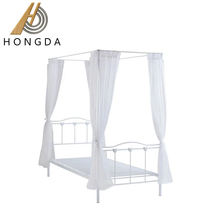 girls white metal bed