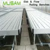 Lightweight extruded aluminum frame greenhouse rolling table top seedbed