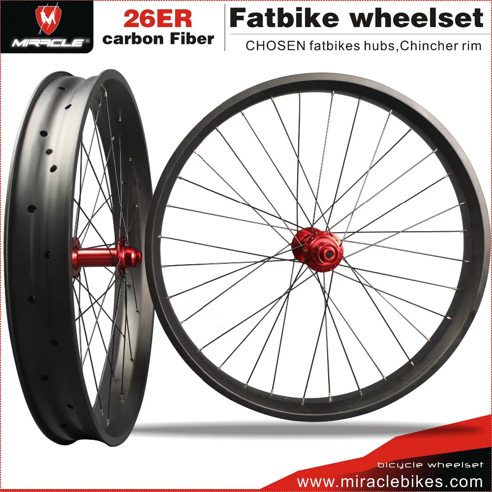 Bicycle fat tire 26 carbon wheels 80mm 