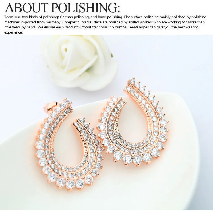 Luoteemi Design Jewelry Women's Cheap Shining Fashion Rose Gold Micro