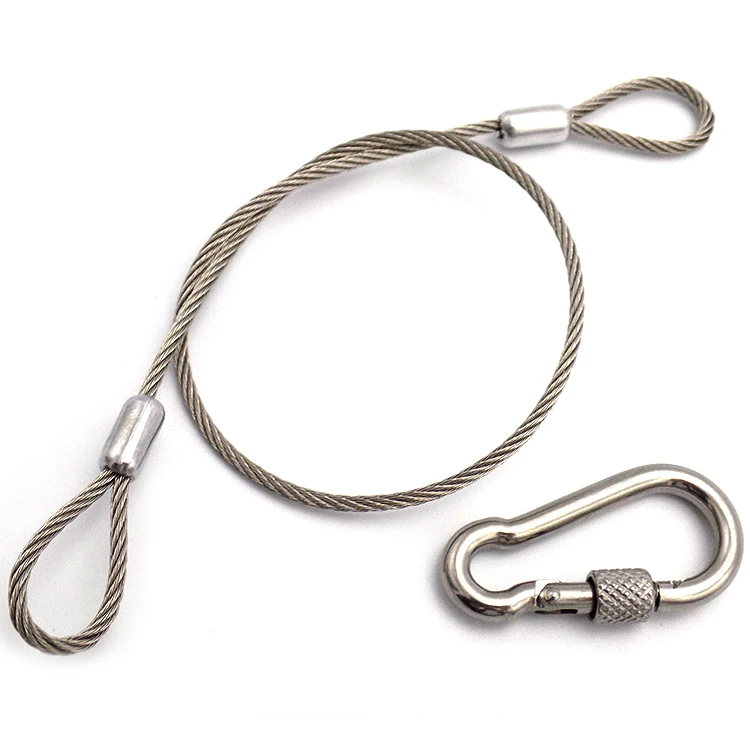 High Tensile 316 Stainless Steel Wire Rope Assembly With Hooks For ...