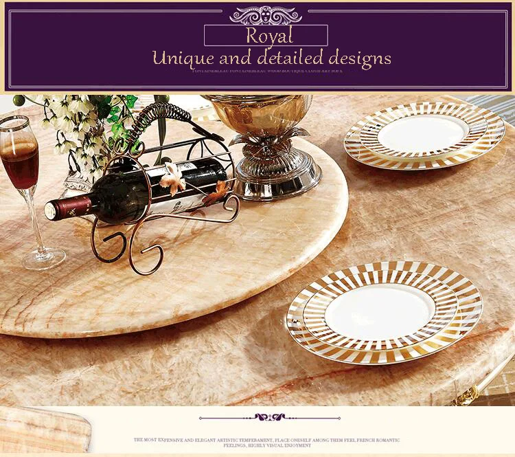 Antique Style Italian Dining Table, 100% Solid Wood Italy Style Luxury round Dining Table Set p10081