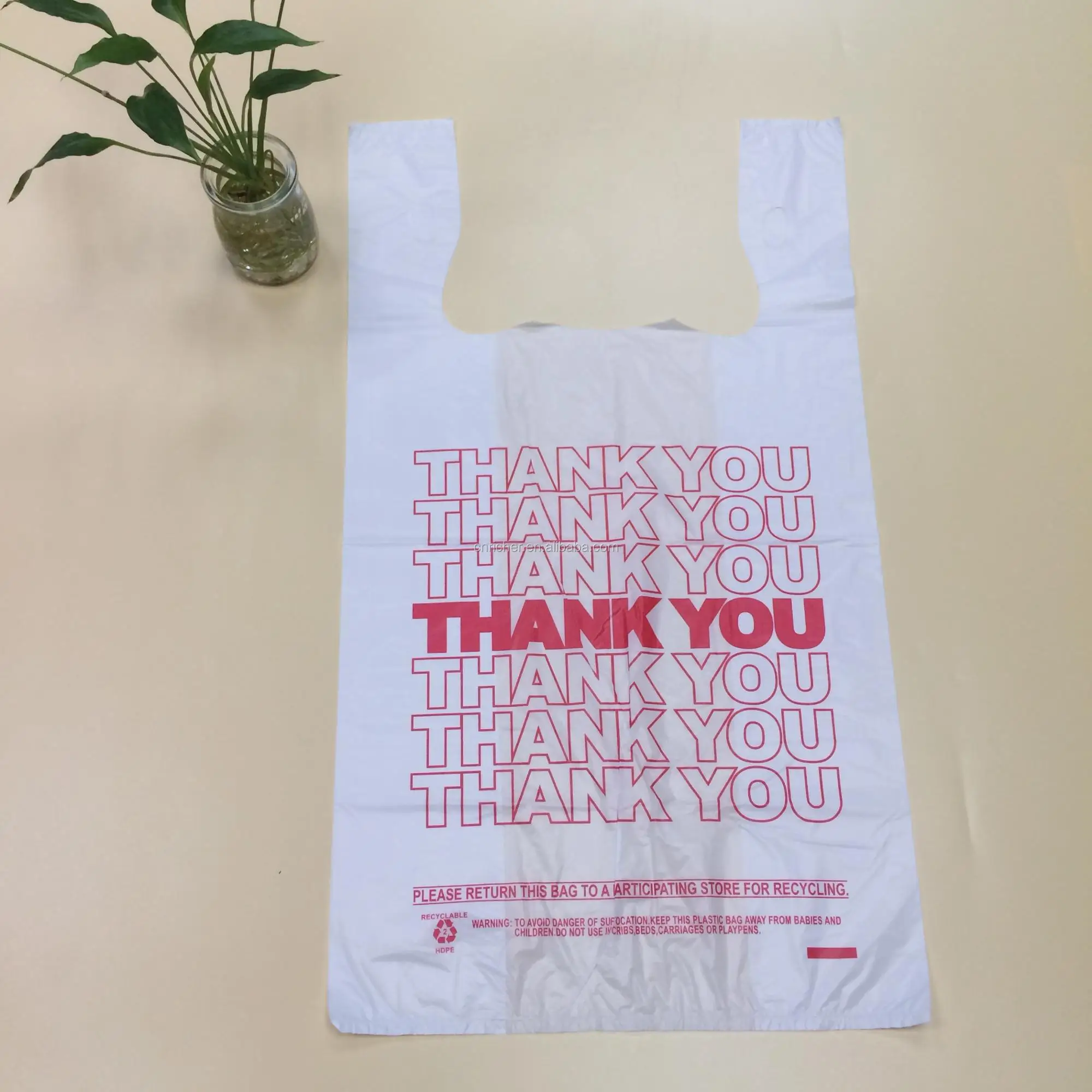 Poly Thank You Bag Large Plastic Recycled Shopping Bags - Buy Large ...