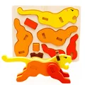 Dimensional Puzzle DIY Wooden Animals Small Animal 3D Puzzle Model Educational Toys For Children
