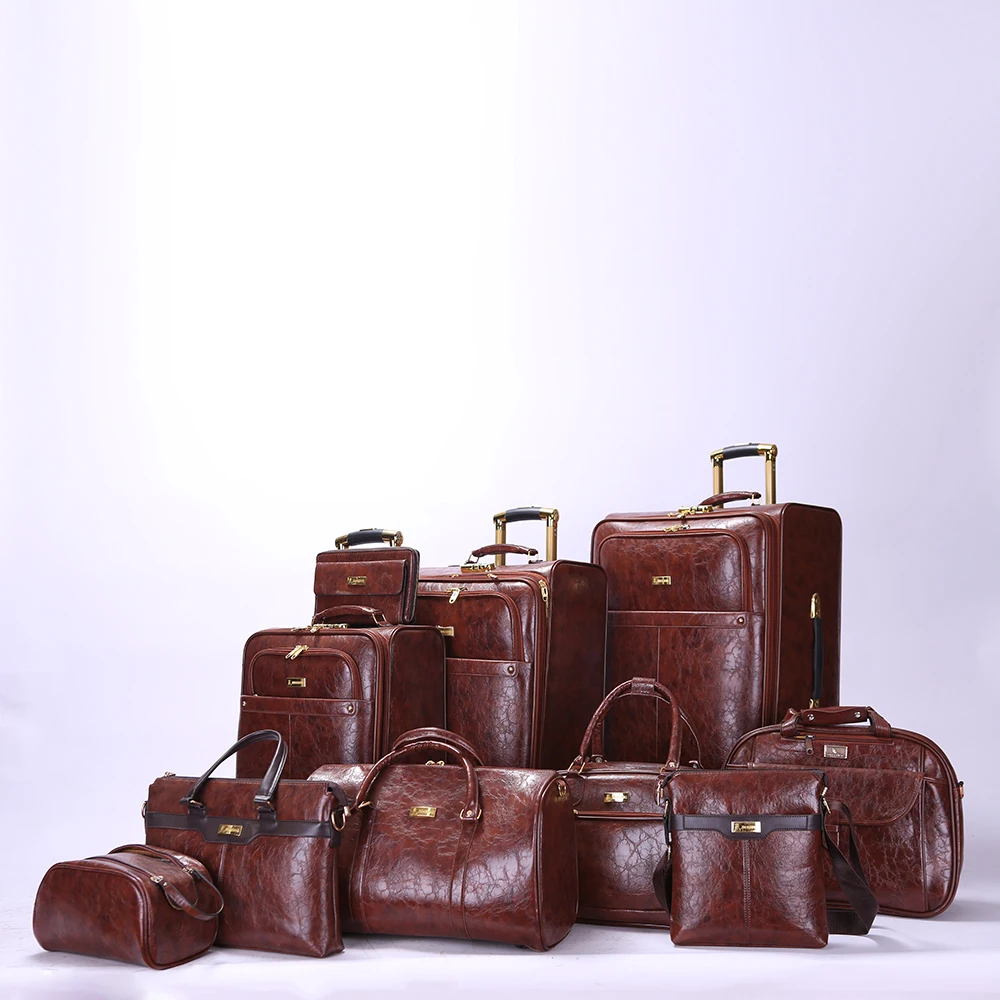 mens leather luggage sets