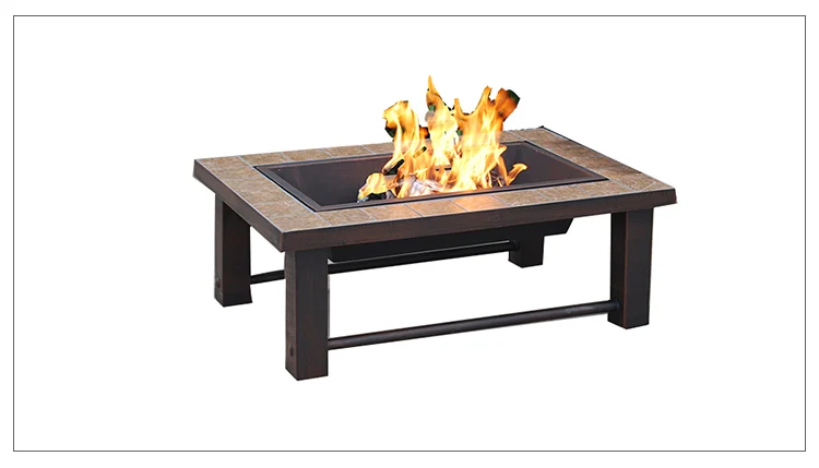 Outdoor Square Ceramic Tiles Top Table Fire Pit Buy Ceramic Fire