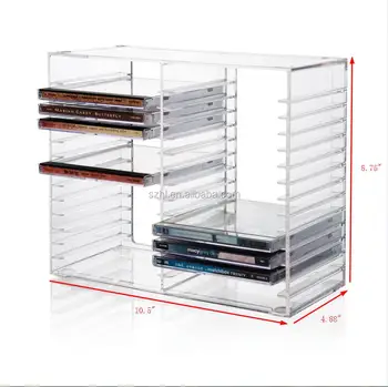 ขนาดใหญ แผ นอะคร ล ค Cd Tower Dvd Holder Rack อะคร Cd Tower Dvd Holder Rack