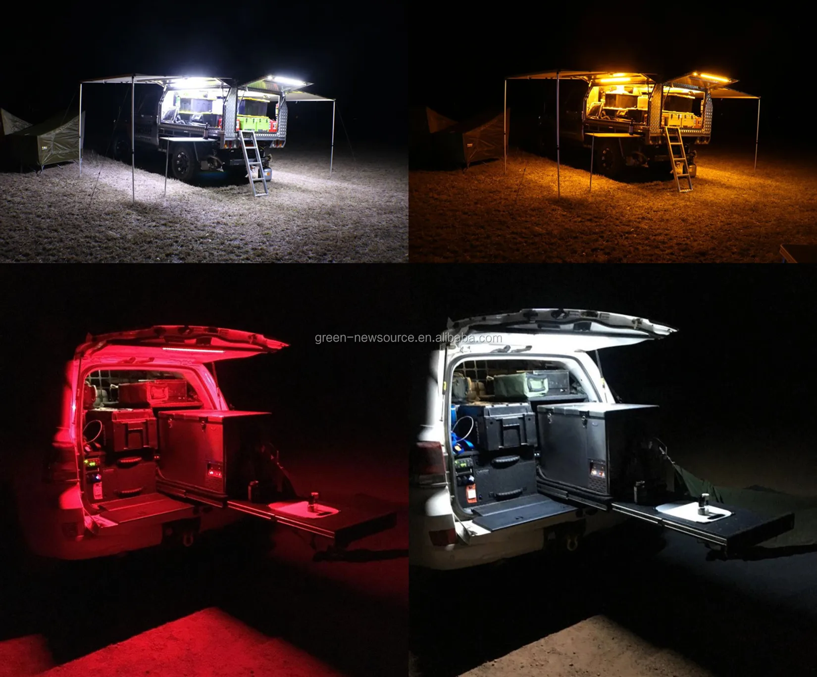 US UK AU KSA Markets DC 12V magnetic led camp light bar amber/white yellow/white led hard strip 300mm 500mm 600mm 1000mm