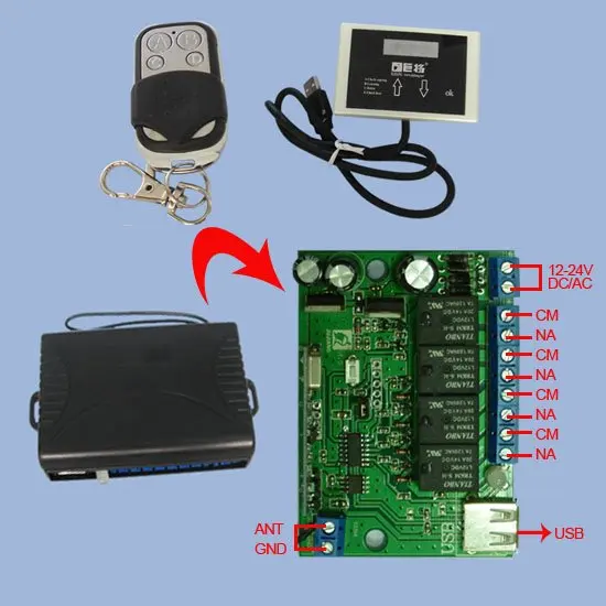 4ch Usb Wireless Rf Transmitter And Receiver Universal Rf Transmitter
