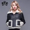 Double Face American Style Varsity Cheap Clothing 2017 Women Leather Jacket