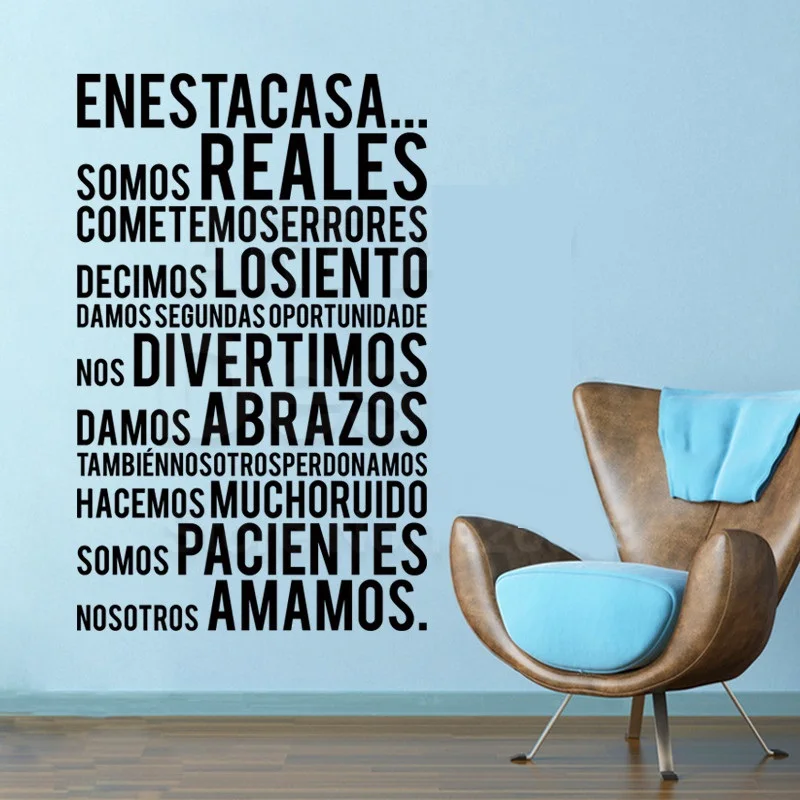 Vinyl Spanish Home Rules Words Wall Sticker House Decor En Esta Casa ...