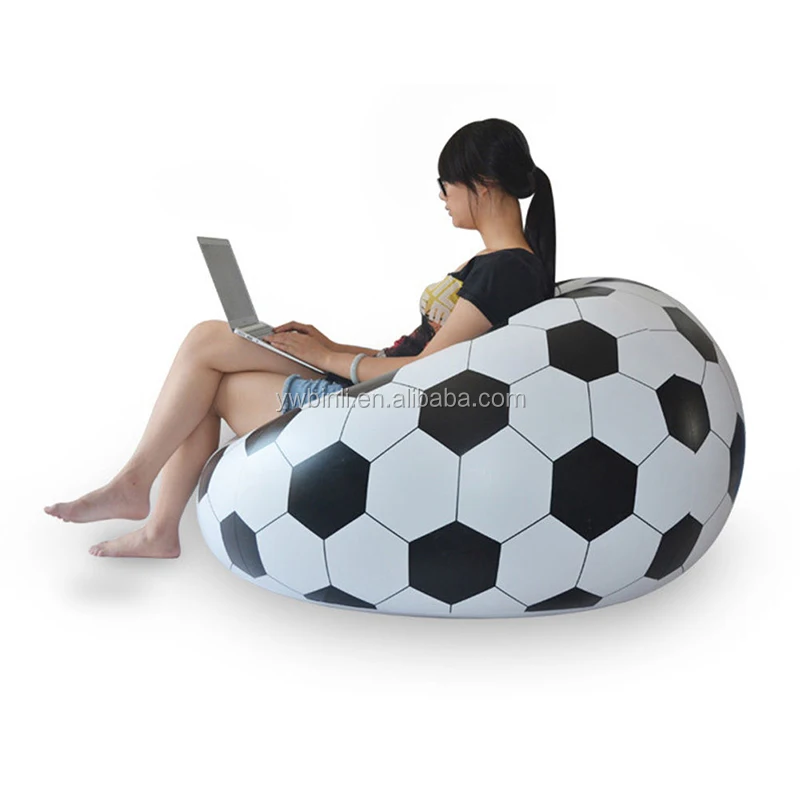 Durable Room Inflatable Football Sofa With Logo For Adults Soccerball