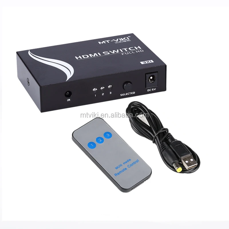 MT-VIKI metal 5 port hdmi switch 5x1 support 3d with IR and push button, plug and play support 1080p HDCP MT-SW501-MH