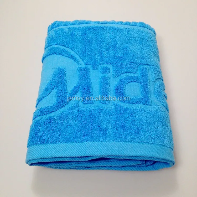 Customized Color 100 Cotton Jacquard Beach Towel Custom Embossed Logo