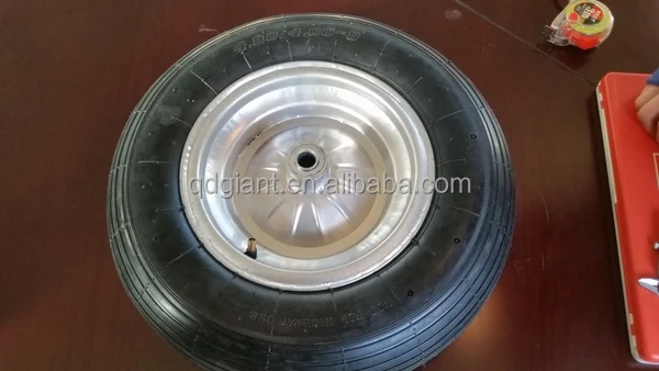 4.00-8 wheelbarrow air tire with galvanized rim