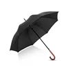 Promotion Advertising 23 inch*8K auto open customised logo prints wooden handle straight umbrella