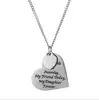 MS046 Yiwu Huilin Jewelry Double heart design My little girl yesterday,my friend today,my daughter forever message necklace