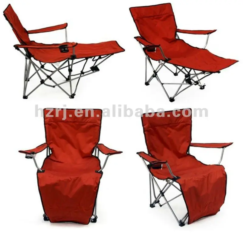 Red Folding Camping Chair With Footrest Buy Outdoor Folding