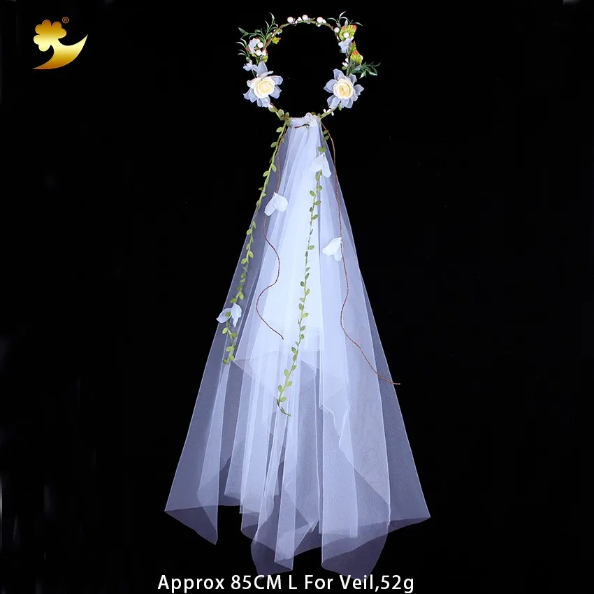 flower crown veil