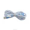Micro USB Fast Charging Cable Blue and White 1.5meters PVC Impermeable