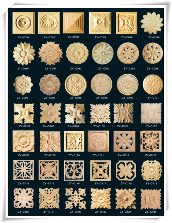 Carved wood crown molding skirting and architrave for wall and ceiling decoration