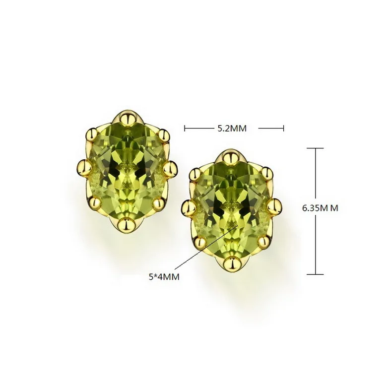 Oval Shape Rose Quartz  Sterling Silver Stud Earrings Jewelry With Vergulde Sieraden