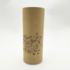 Custom Size Printing Cardboard Cylinder Tube Shape Rolled Edge Kraft Paper Box For T-Shirts Packaging