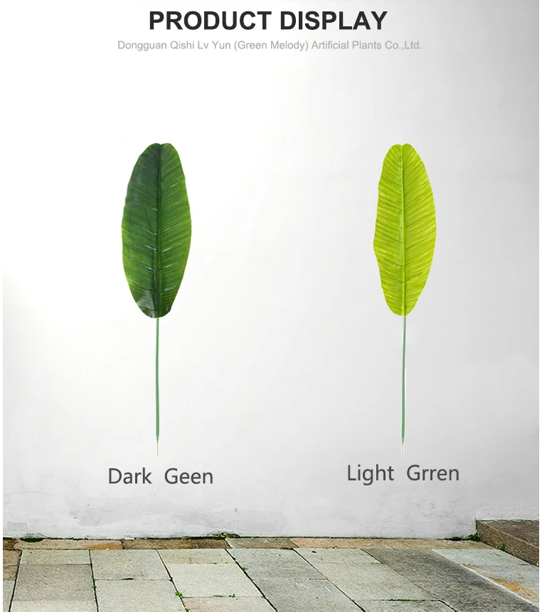 Factory Direct Sale Artificial Banana Leaves Plastic Big Green Leaves