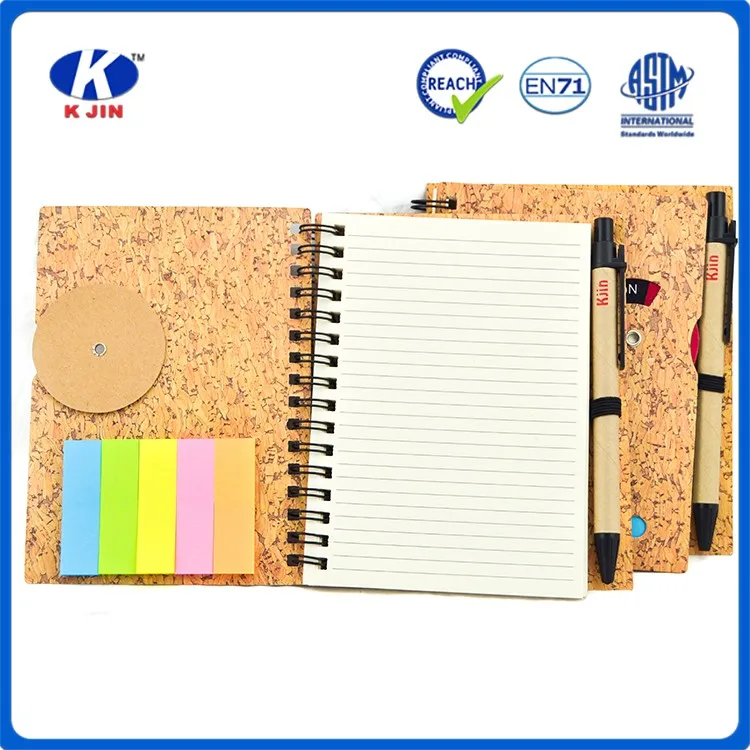 Eco Friendly Customized Spiral Notebook With Cork Cover Mini Notepad A5 