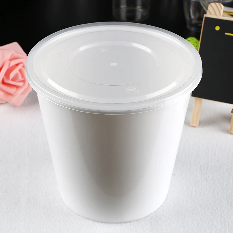 2880毫升 99 盎司牛奶白色圆形定制塑料 popcorn 花桶