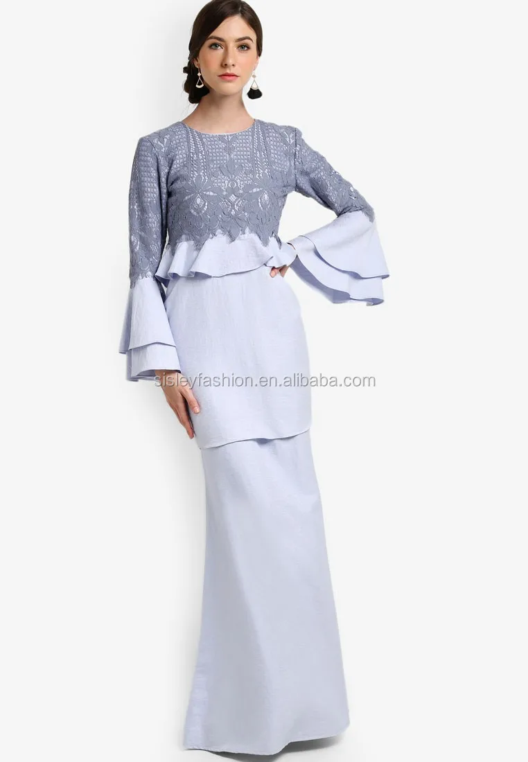 2017 New Design Baju Kurung With Lace Custom Design Baju Kurung