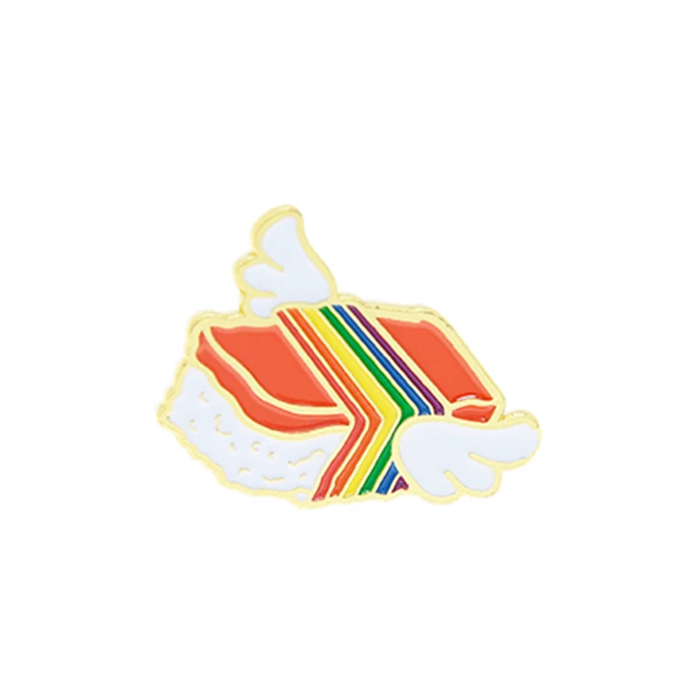promotional gift custom colours soft enamel shaped angel wings brooch pin