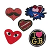 Wholesale Custom Logo Embroidered Small Fabric Shape Heart Patch