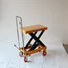 Mini 300kg Manual Hydraulic Platform , Table Lift Car With Four Wheels