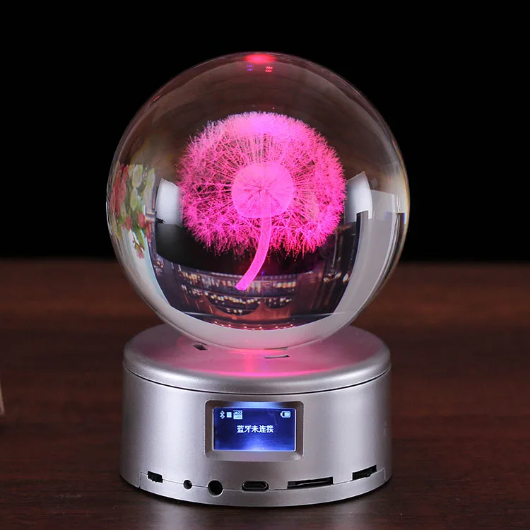 2022 New Design Customization Christmas Decoration gift rotating light base led crystal ball music box ..