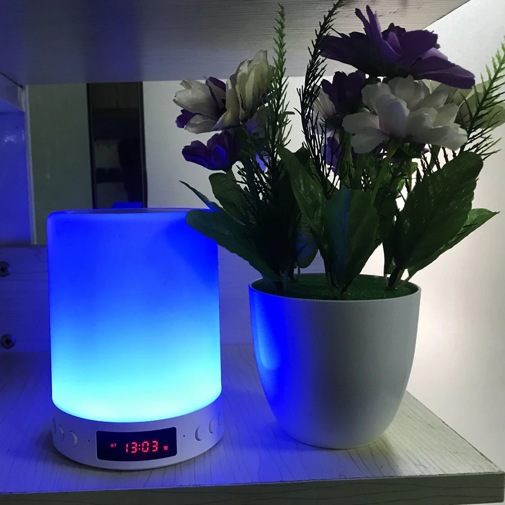 LED light bulb bluetooth speaker multicolor smart lamp mini speaker portable Loudspeaker night light FM radio clock display - ANKUX.COM