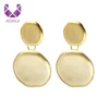 Aidaila Promotional Products Free Sample India 18k Gold Jewelry High Polished Round Metal Earrings