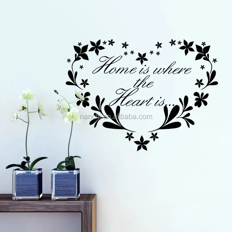 Home Is Where The Heart Is Inspirational Quotes Wall Decals Home Decoration For Living Room Bedroom Vinyl Art Stickers Flowers Buy Quotes Wall Decals Home Decoration Vinyl Art Stickers Flowers Product On Alibaba Com