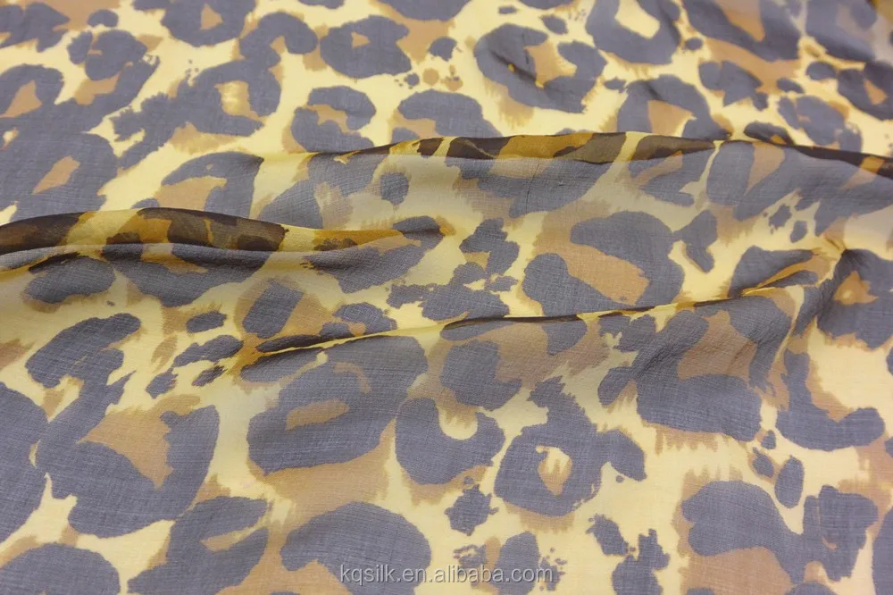 leopard print silk chiffon fabric