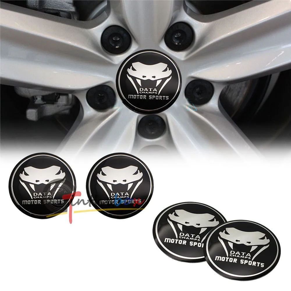 4pcs 56.5mm Wheel Center Hub Caps Shelby Data Emblem Badge Sticker For ...