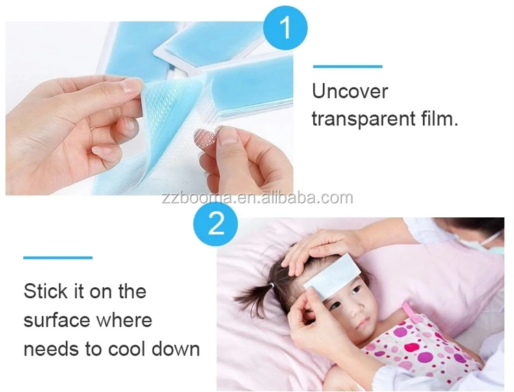 Cooling gel patch reducing fever and headache supplier Hydrogel Fever Cooling Gel Patch for Kids.jpg
