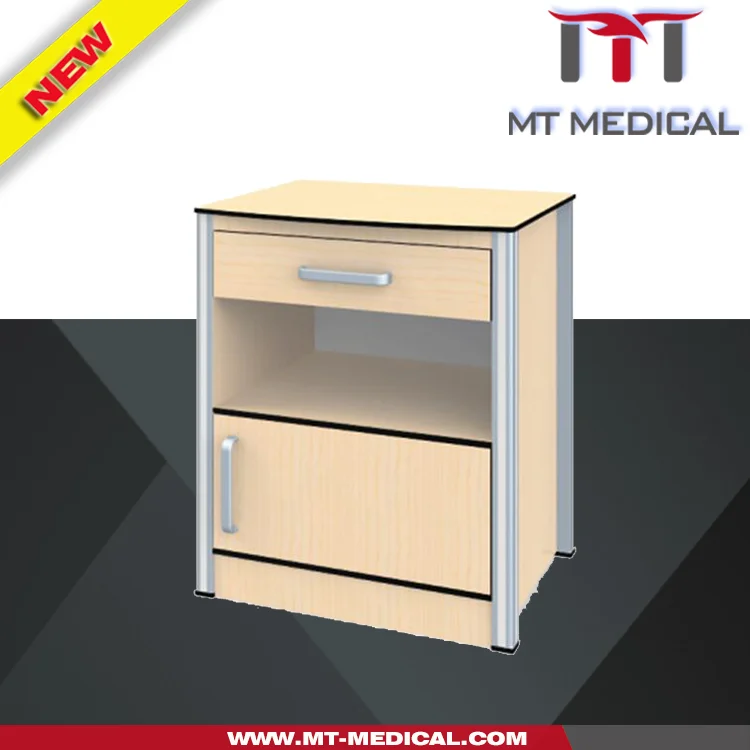 ABS bedside table bed side locker with closed shelves wheels with lock