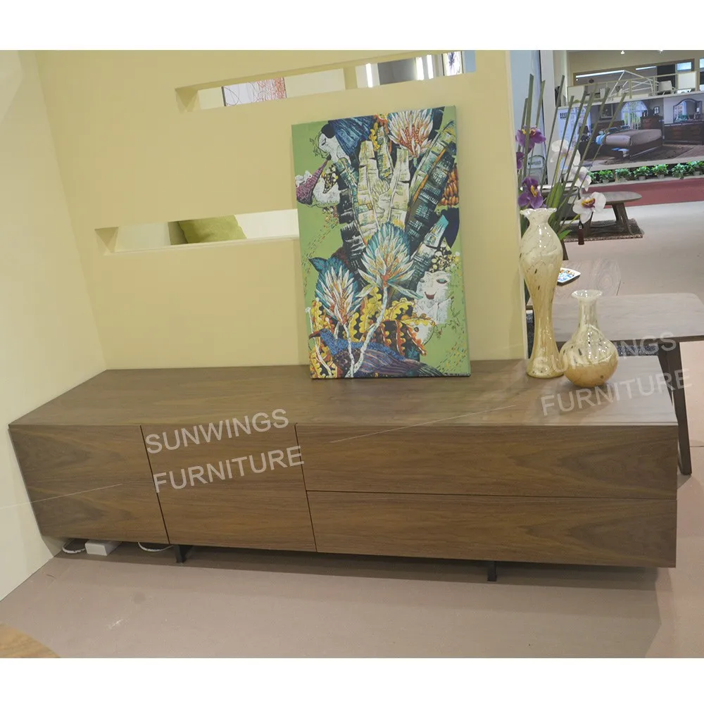 Diseños de muebles de sala tv gabinetes de forma alargada-Muebles para