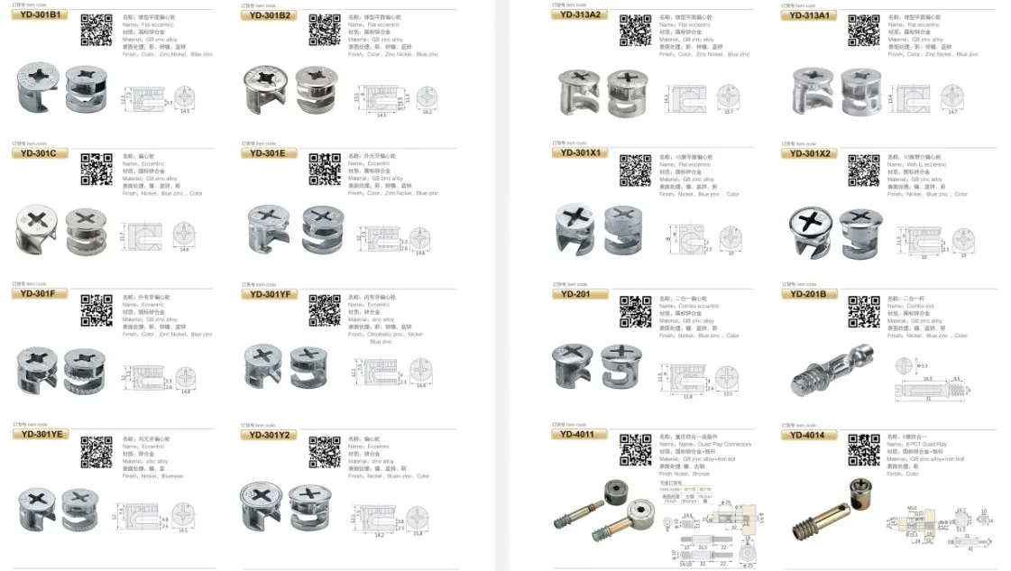 Amosfun 10 Sets Dual Head Rod Connectors - Cam Lock Fasteners For Furniture Assembly, Cabinet & Wardrobe