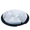 porcelain tableware type Lazy Susan Server,ceramic dishes 6 compartments divided plate