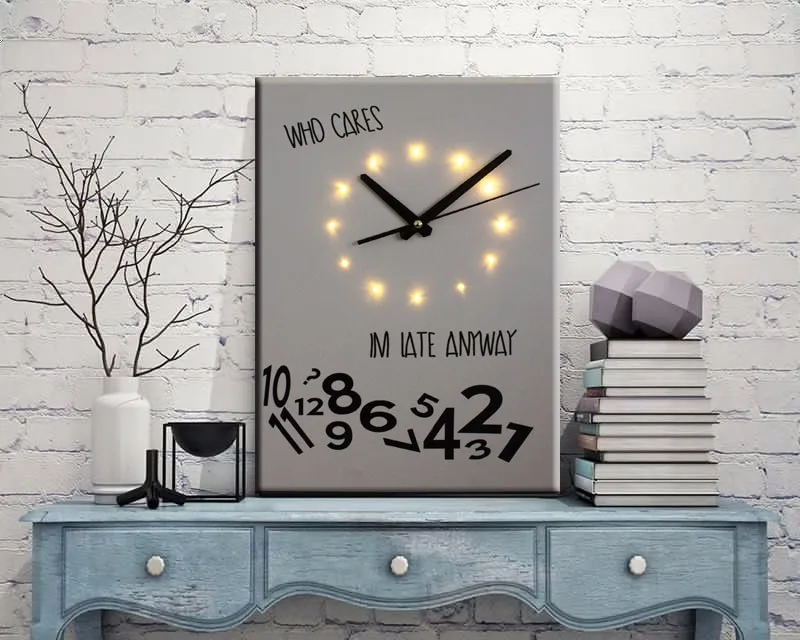 New Products Led Canvas Painting With Wall Clock Pictures Digital