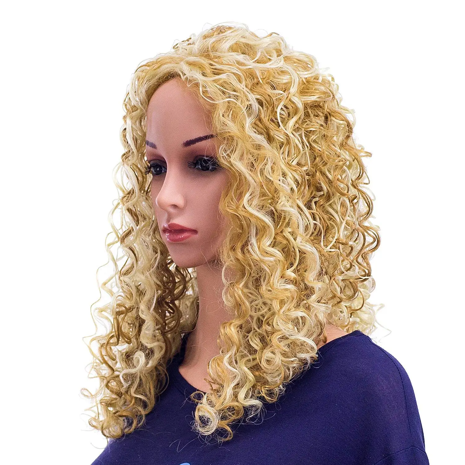 big blonde curly wig