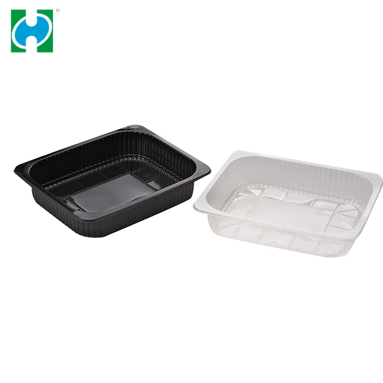 Black Disposable Plastic Supermarket Meat Tray Plastic Meat Packing