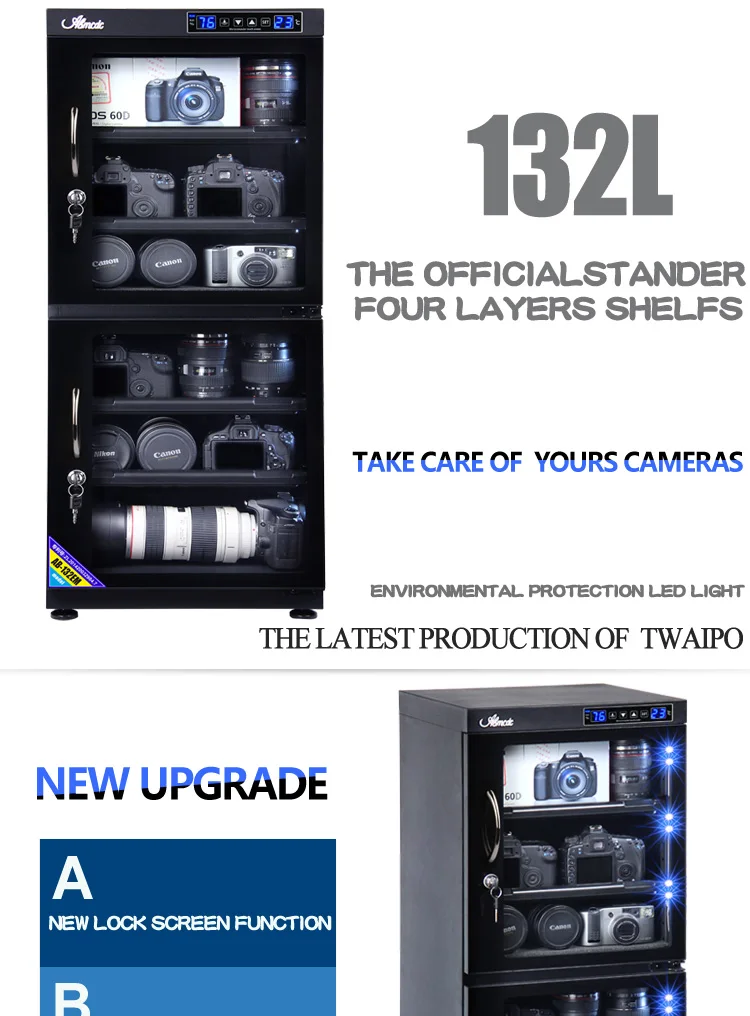 130l Dslr Camera Equipment Digi Cabi Dry Cabinet Buy Cabinet For
